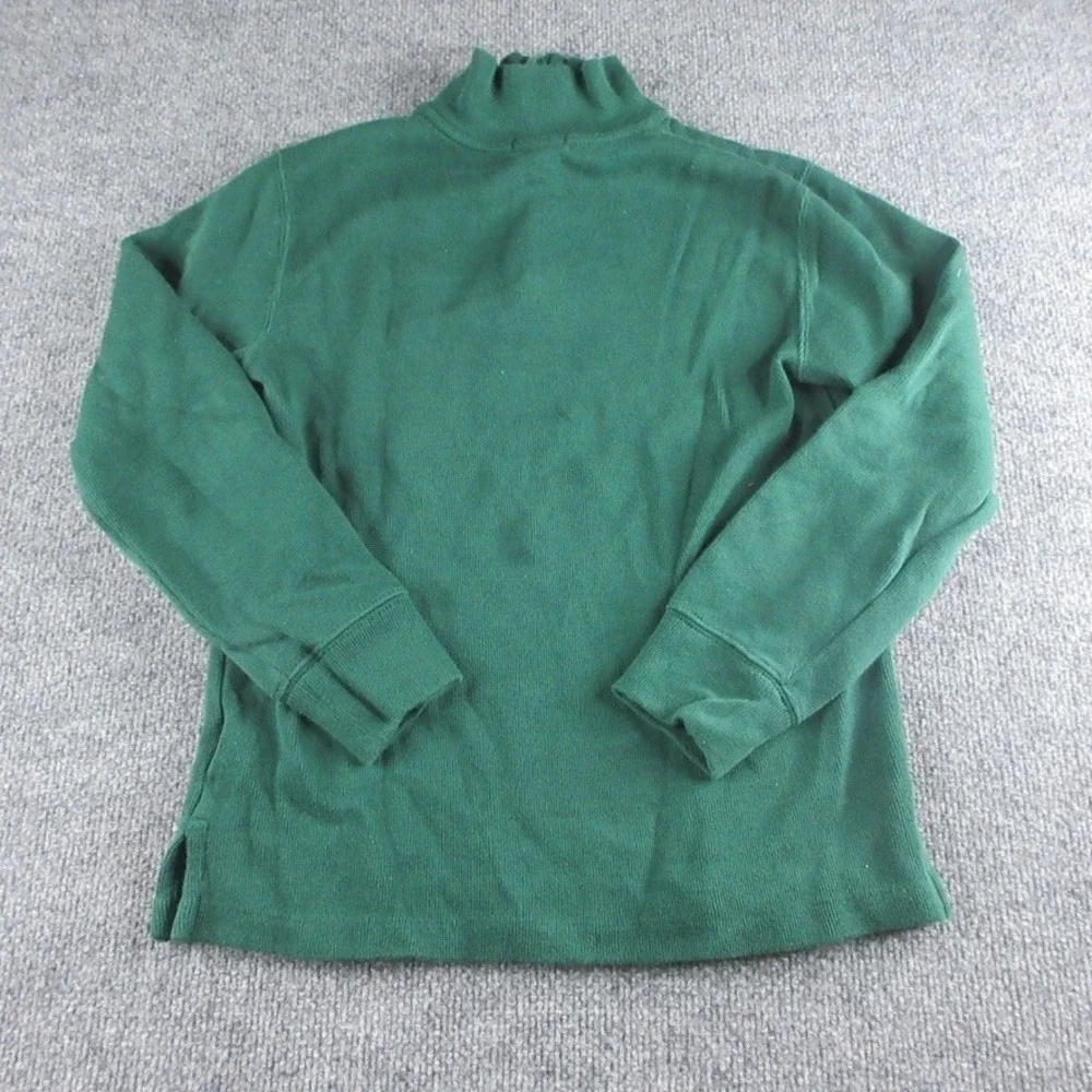 Polo Ralph Lauren Sweater Youth M Green 1/4 Zip Pullover Mock Neck Preppy Boys